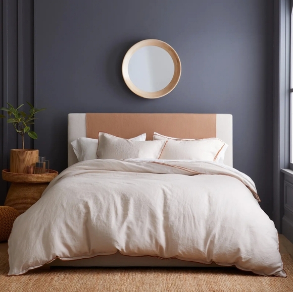 NWT- Quince European Linen Embroidered Duvet Cover & Shams! King/ Cal King(726) - Picture 2 of 14